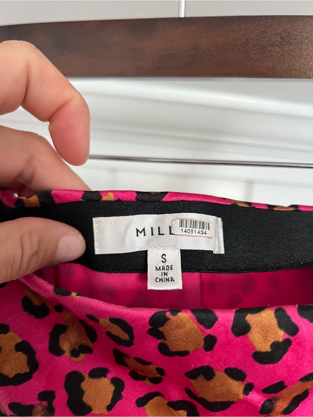 Milly Hot Pink Leopard Print Midi Skirt